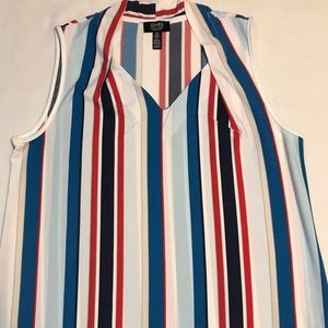 Jones New York Signature Multi Stripe Blouse